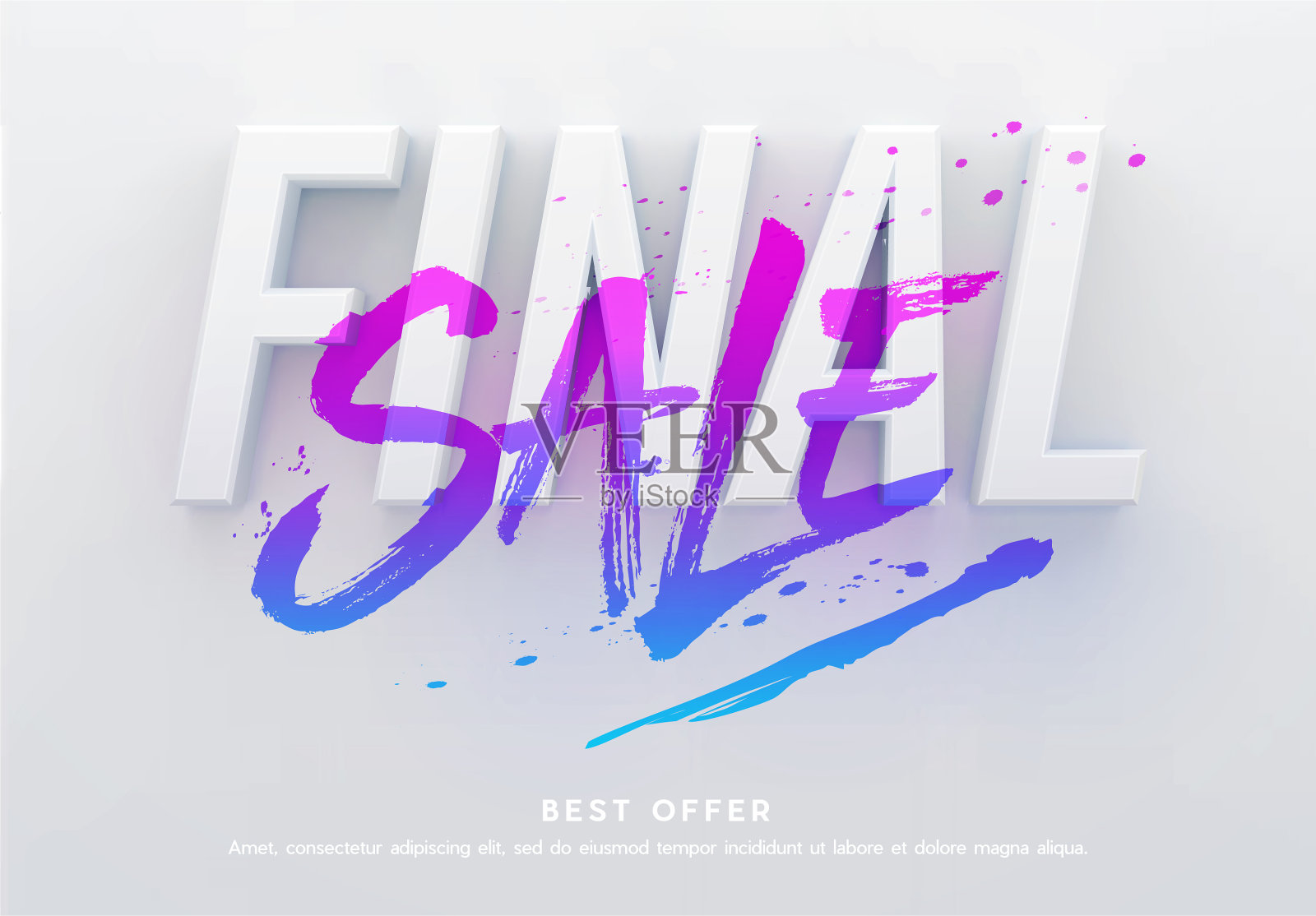 最终销售海报或传单设计3d字最终设计模板素材