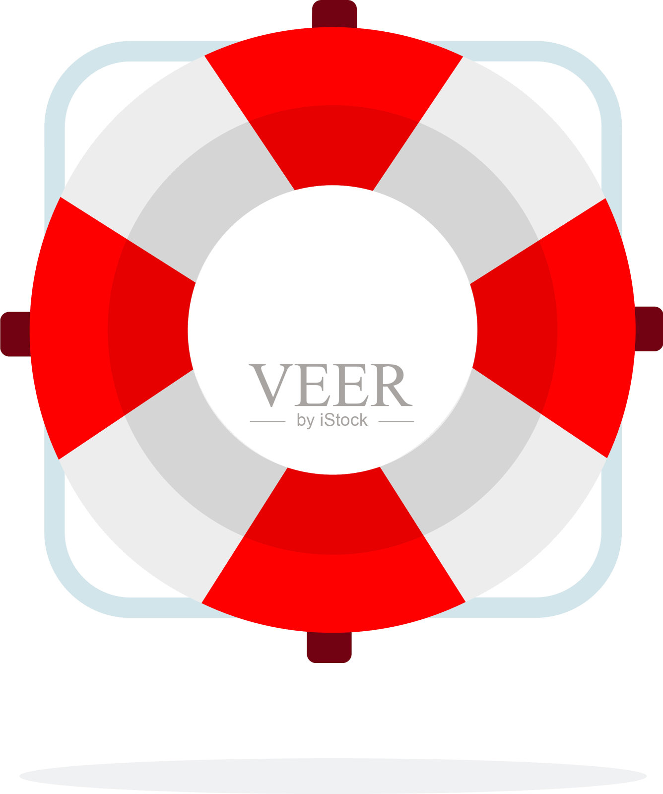 红色救生圈平坦孤立设计元素图片