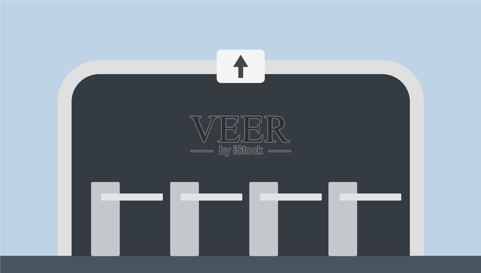 有旋转门的地铁入口插画图片素材