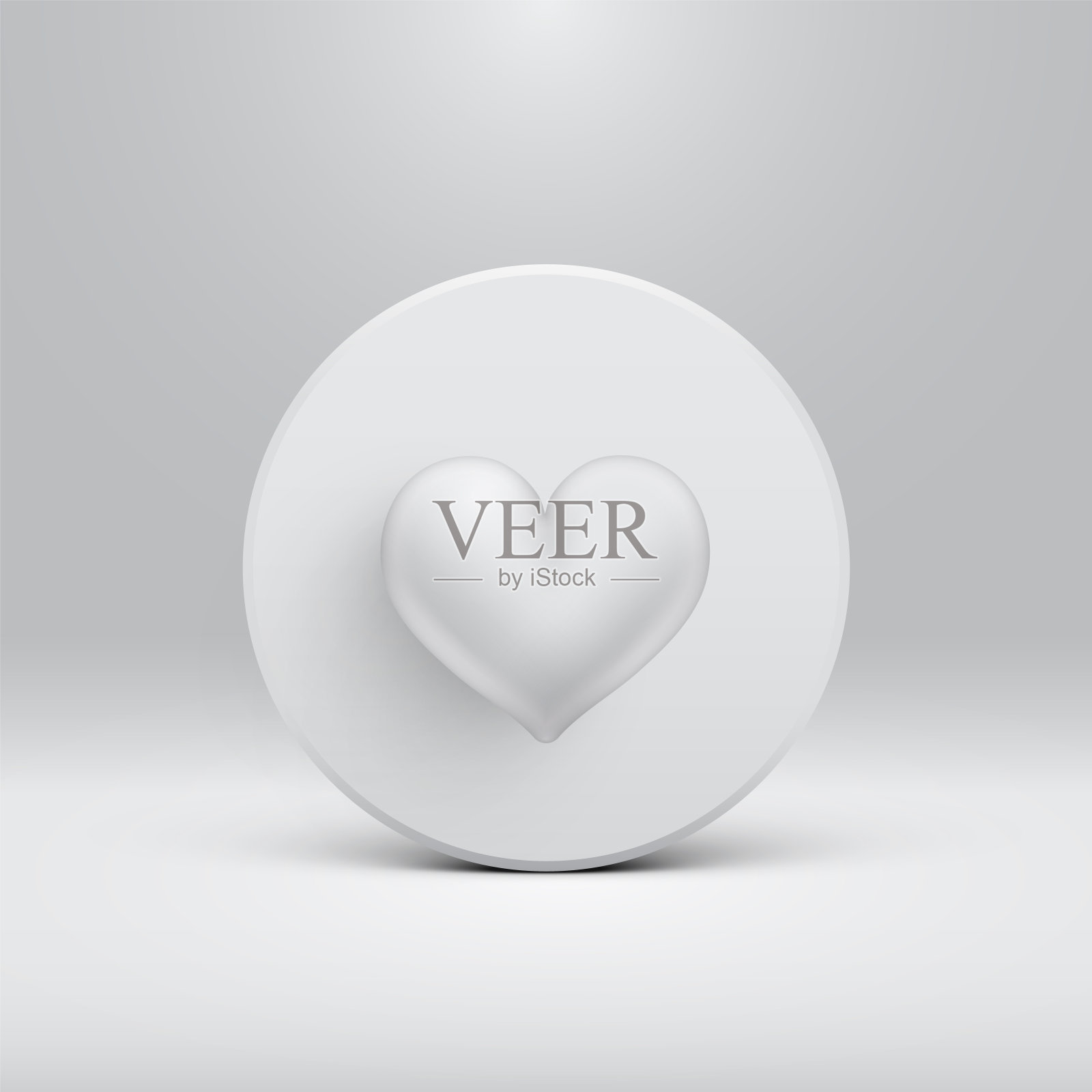 高详细的三维心脏在一个圆盘上，矢量插图插画图片素材