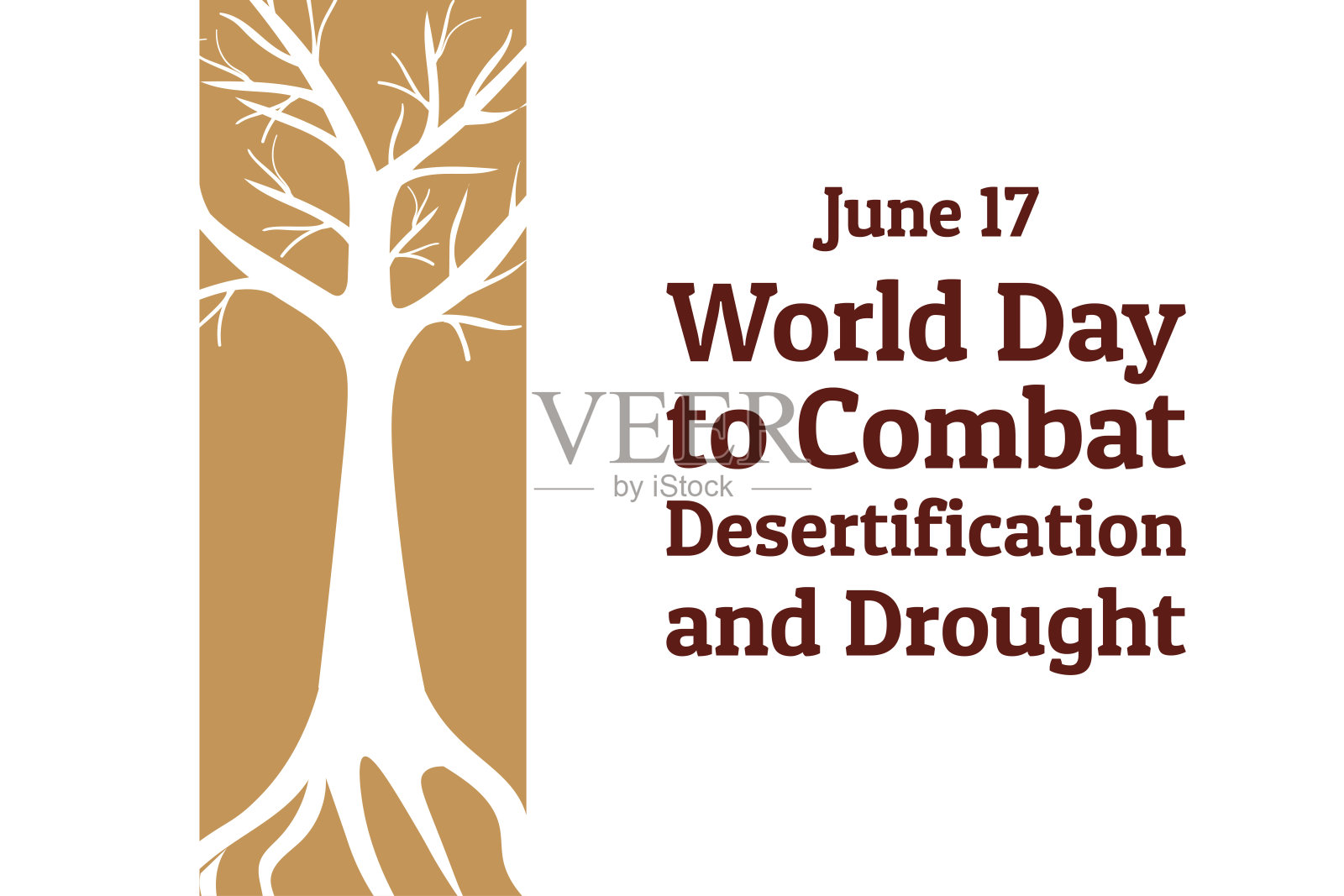 世界防治荒漠化和干旱日。6月17日。节日的概念。模板的背景，旗帜，卡片，海报与文字题词。向量EPS10插图。插画图片素材