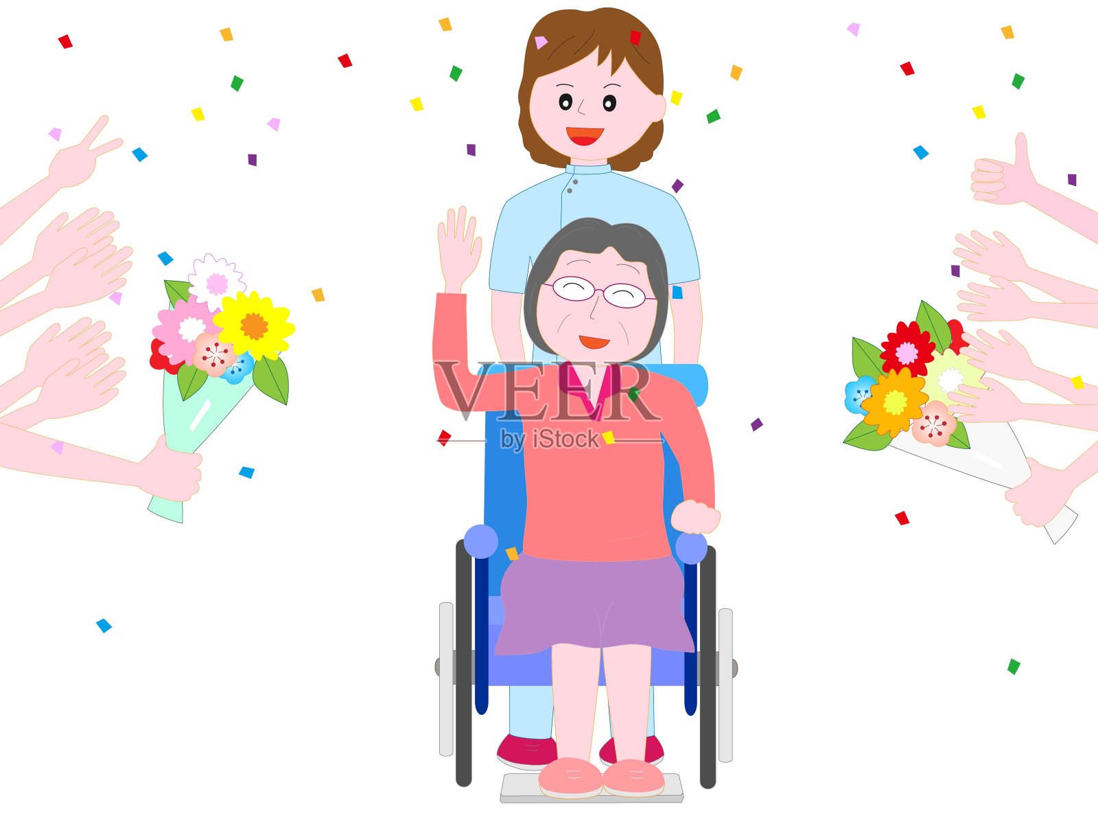 护理工作插画图片素材