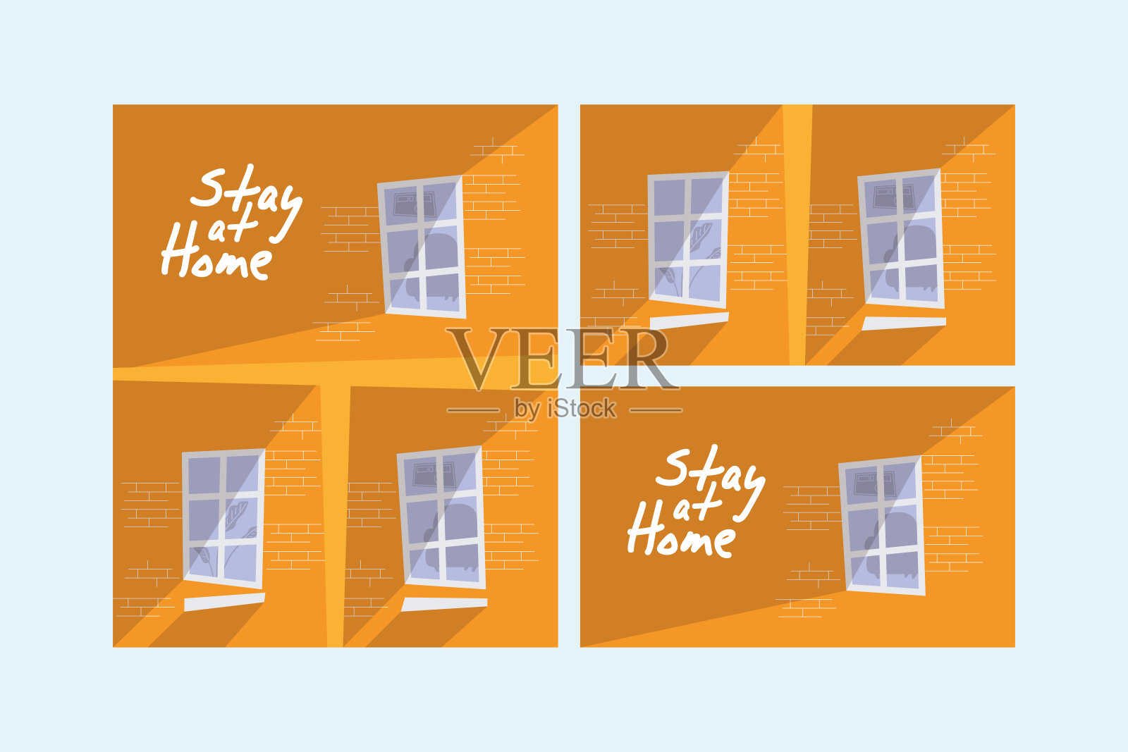 房屋建筑留在国内竞选插画图片素材