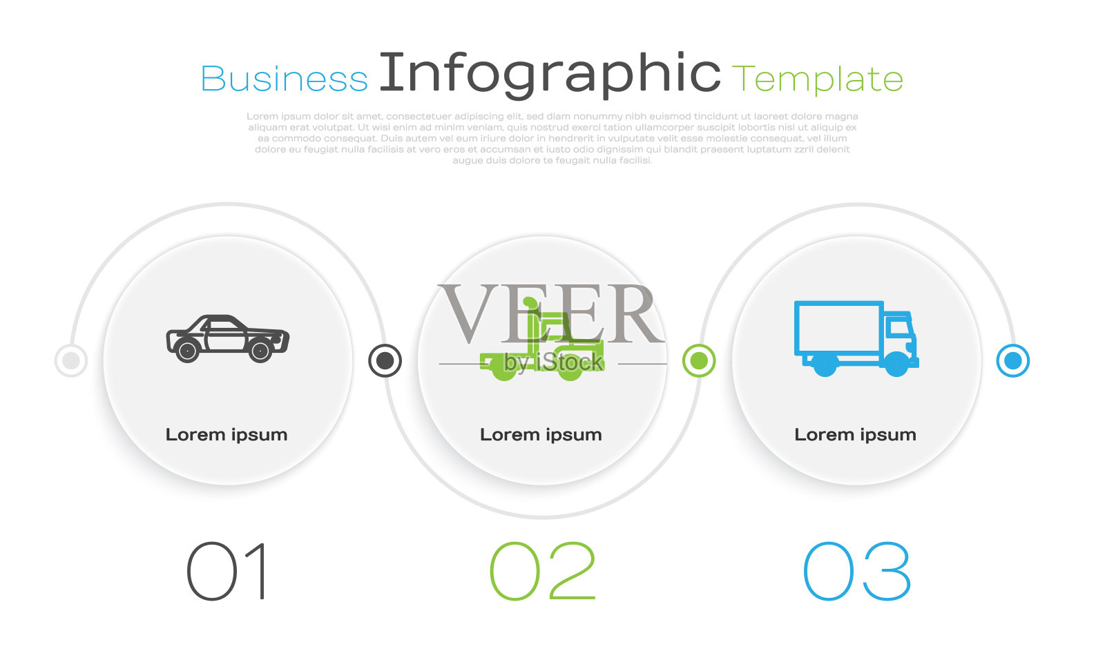 集轿车、运货车、运货车为一体。业务信息模板。向量设计模板素材