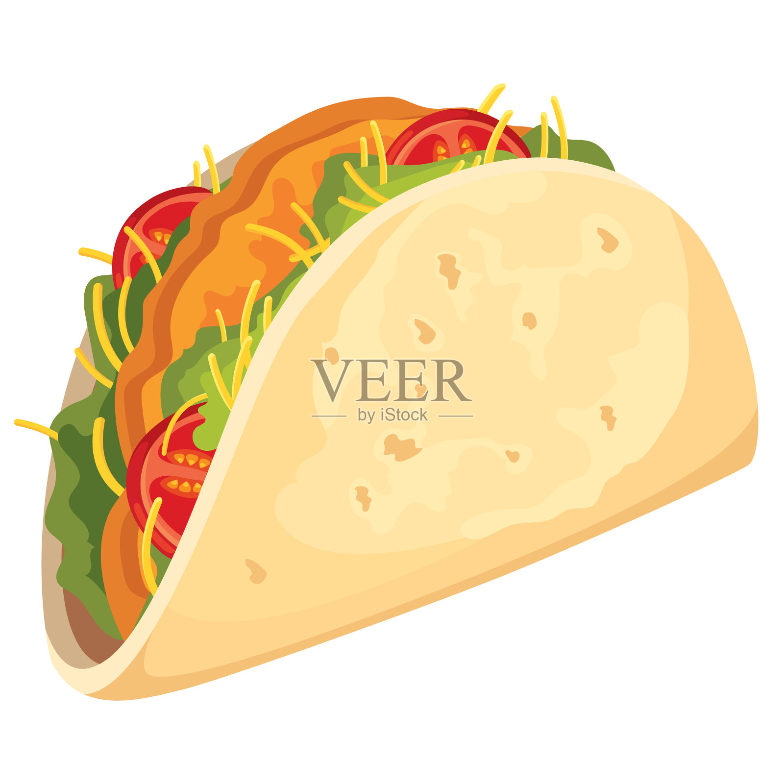 卡通风格的玉米饼。插画图片素材