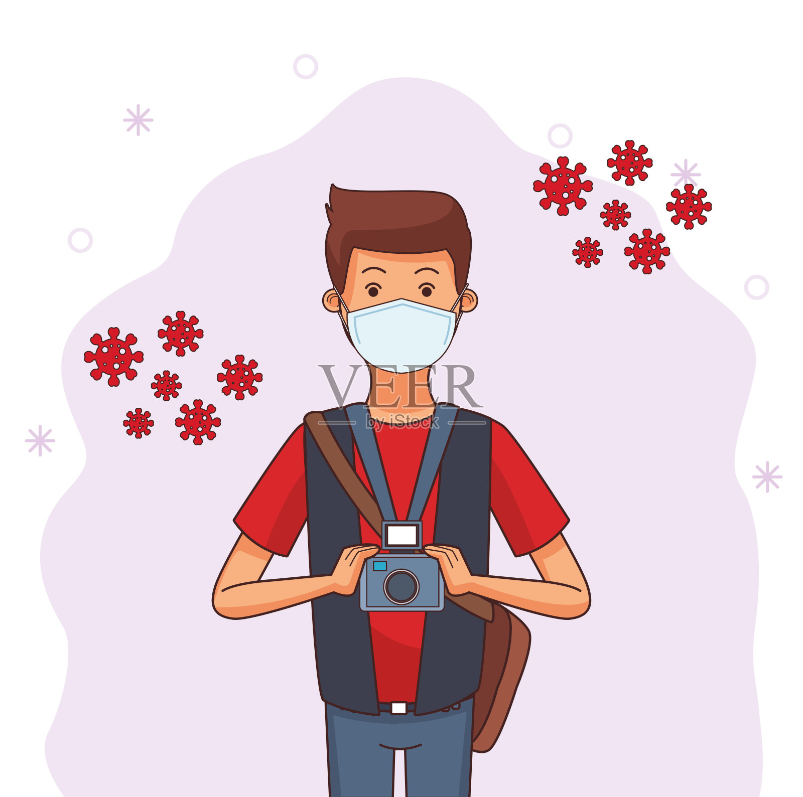 摄影师专业使用面罩插画图片素材