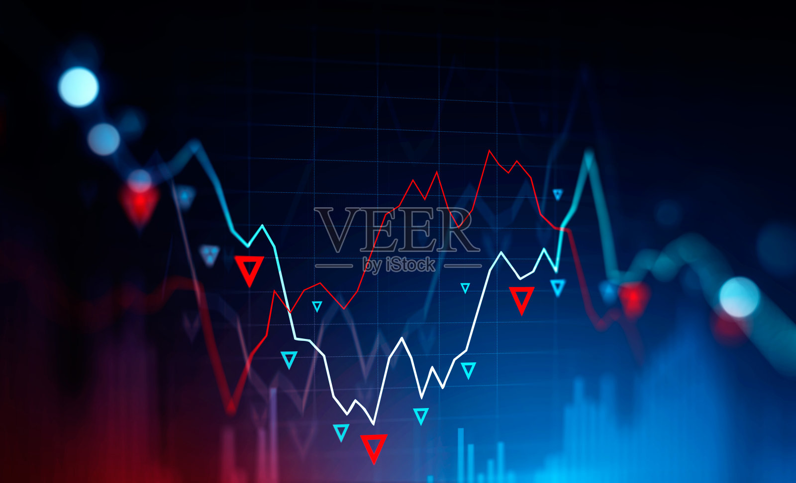 金融图表下降，危机概念照片摄影图片