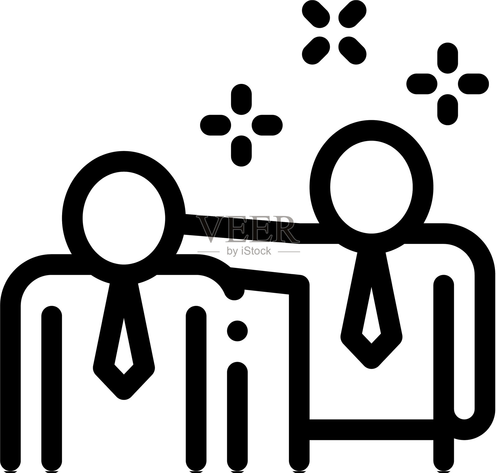 男人拍肩膀图标轮廓设计元素图片