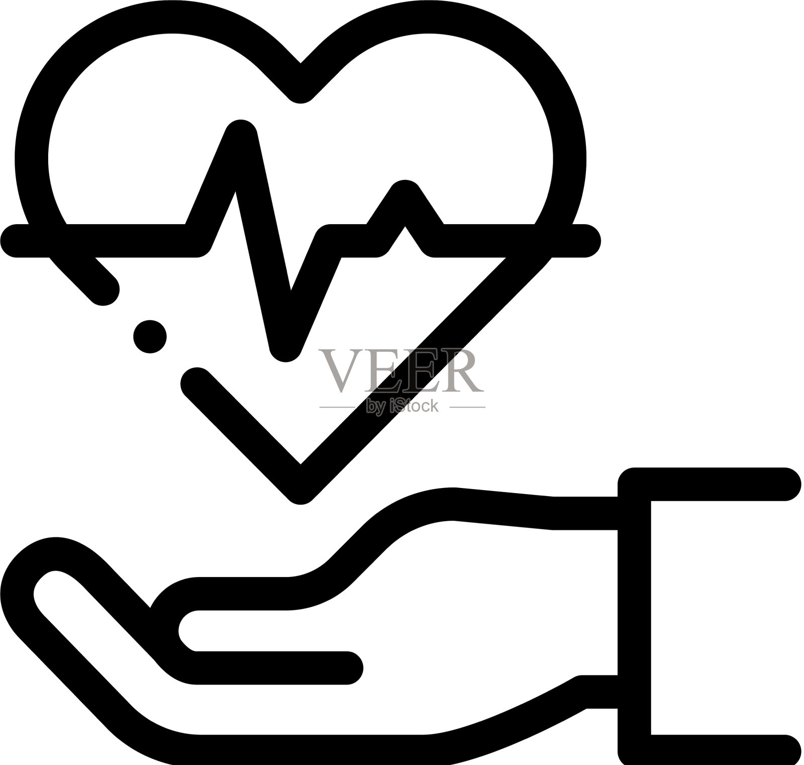 手握心形图标轮廓图标素材