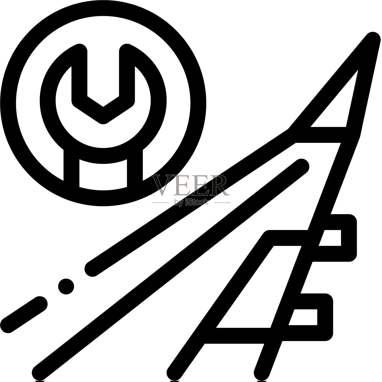 飞机机翼扳手图标轮廓图标素材