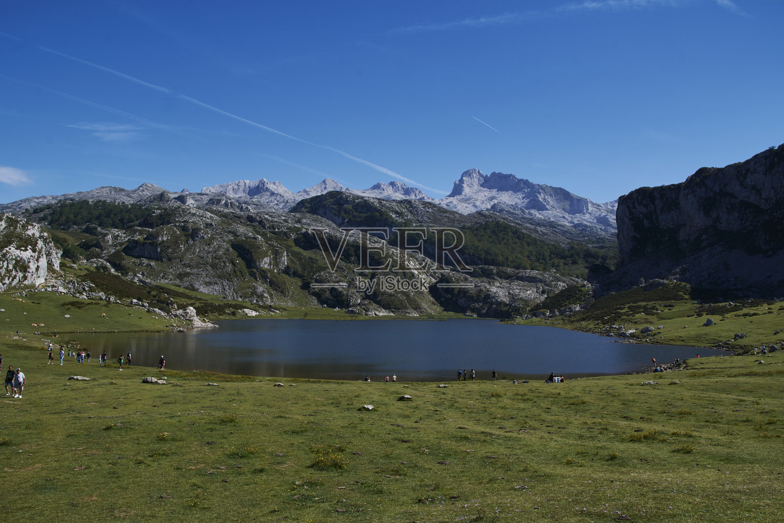 夏天，高山中的湖泊照片摄影图片