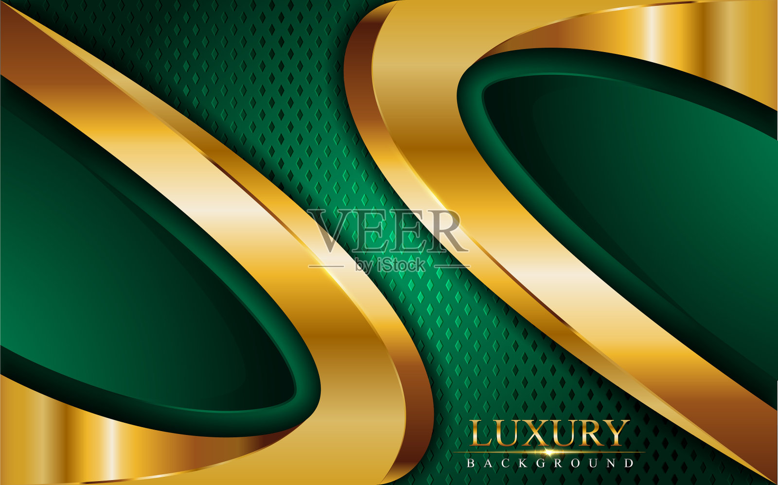 奢华的绿色背景与光泽相结合插画图片素材