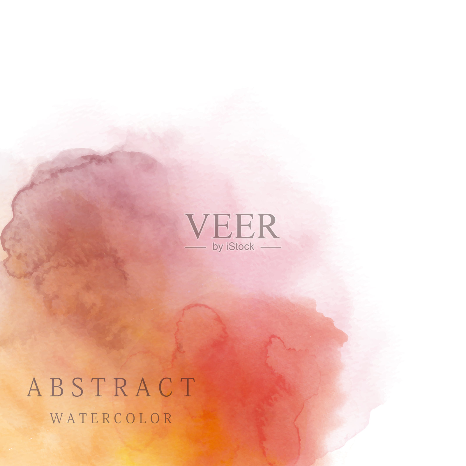 红橙抽象水彩背景插画图片素材