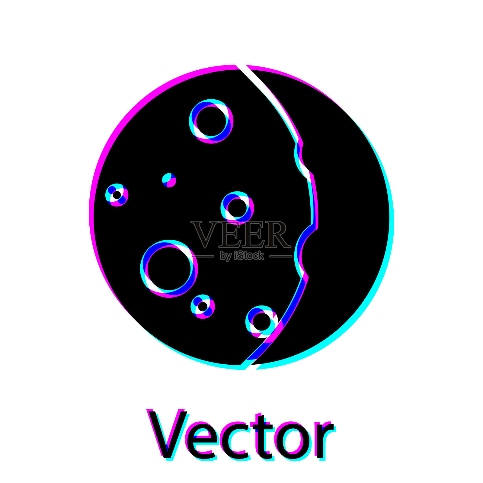 黑色日食太阳图标孤立在白色插画图片素材