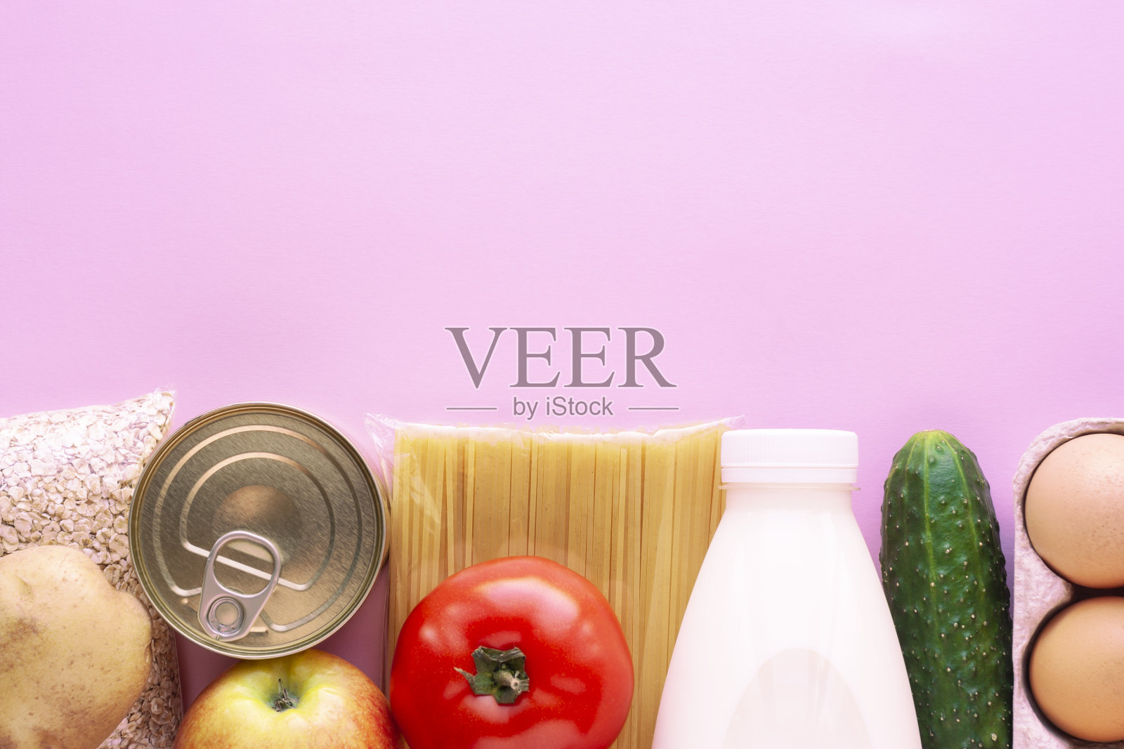 杂货的设置俯视图照片摄影图片