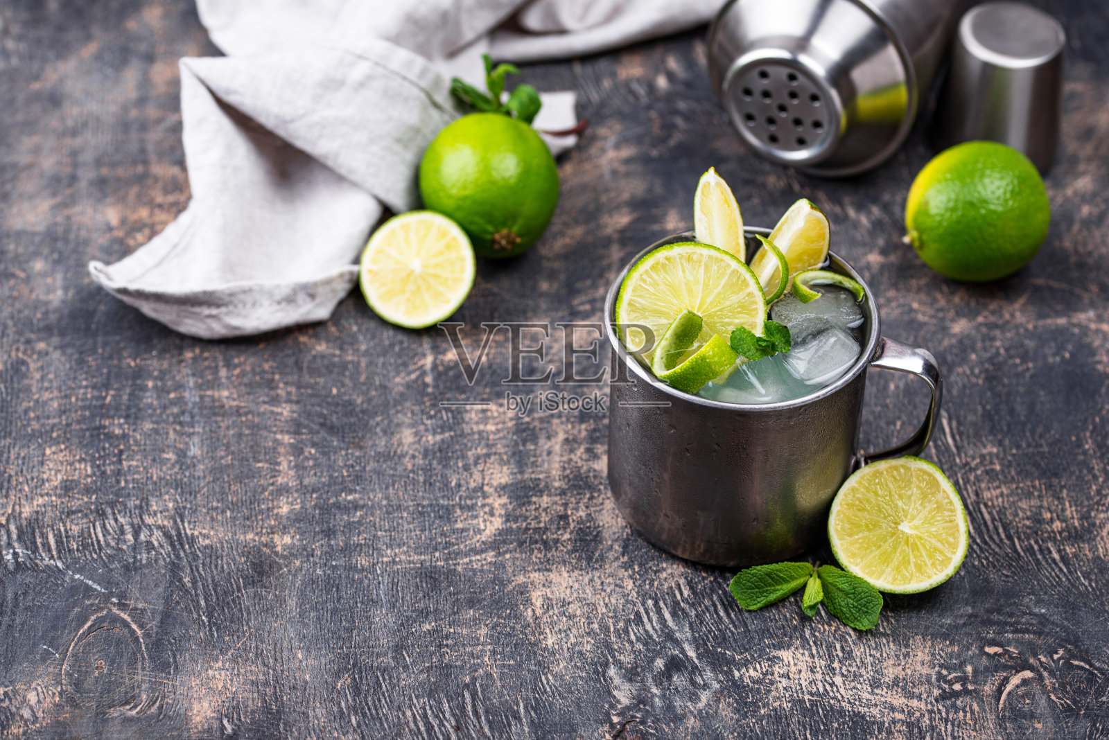 莫斯科骡子鸡尾酒杯照片摄影图片