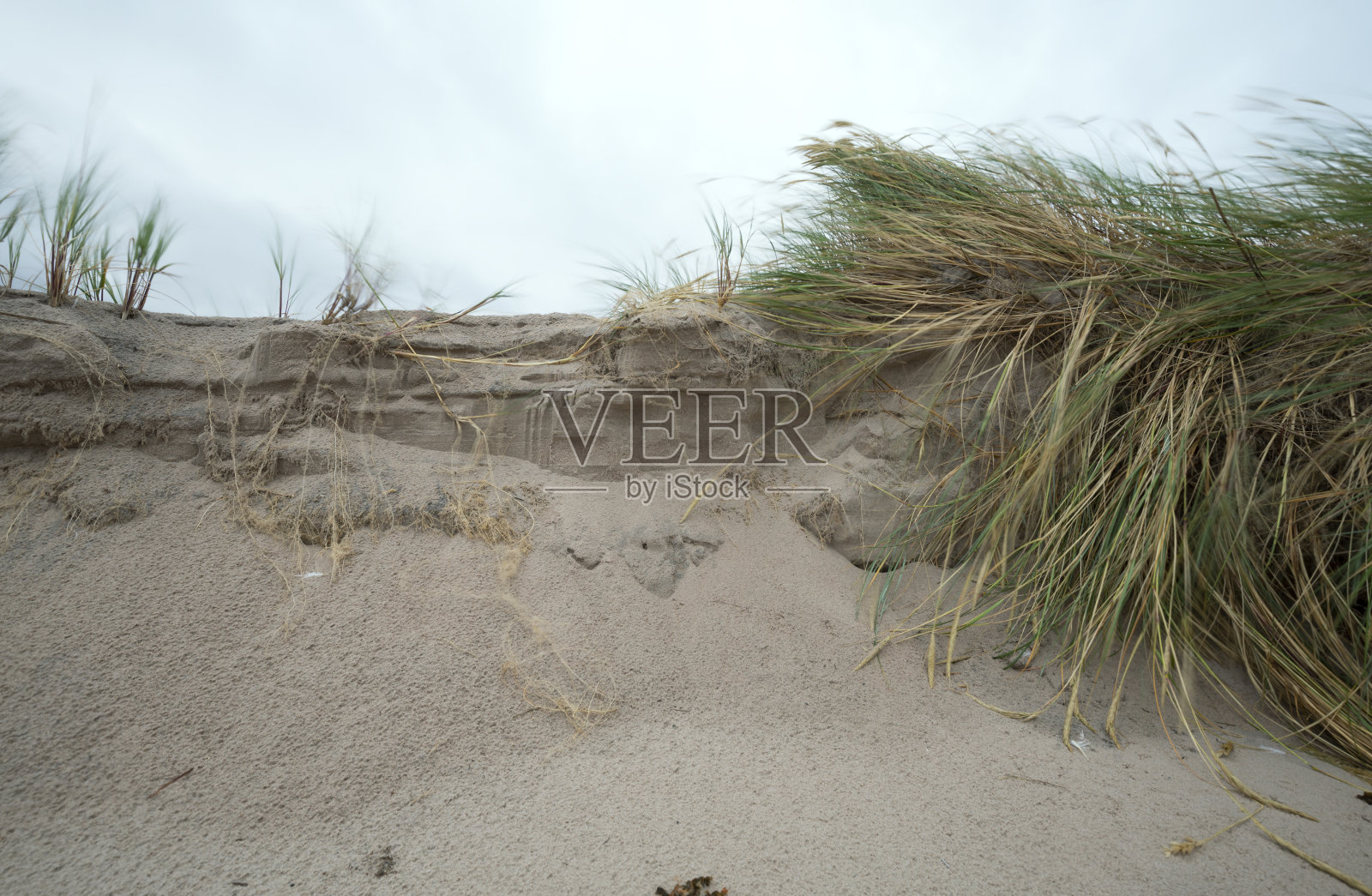 海滩上沙子的侵蚀照片摄影图片