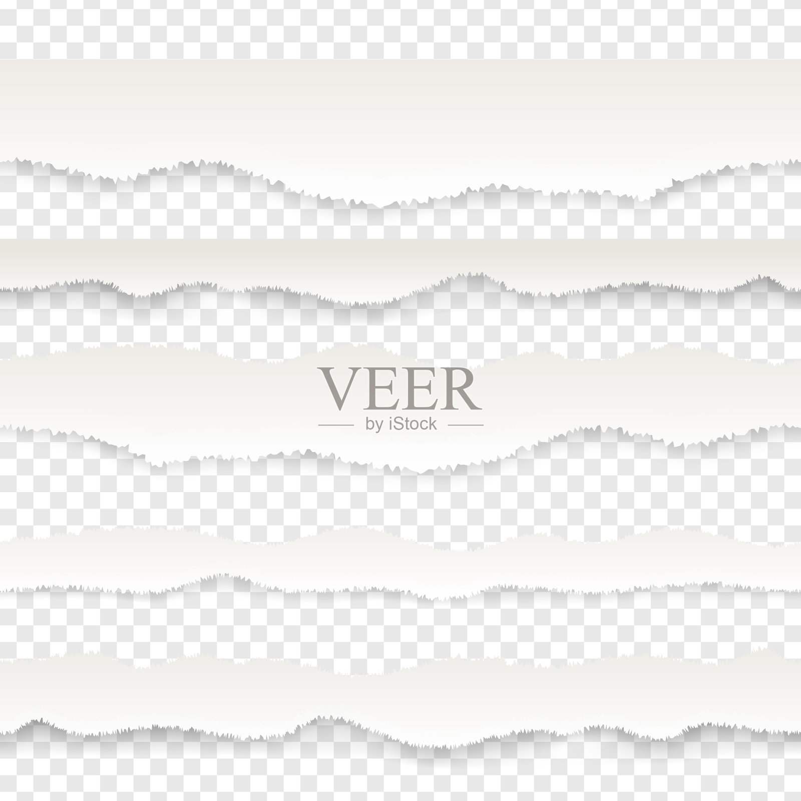 撕纸边。现实无缝模式的粗糙或撕裂的页面。插画图片素材