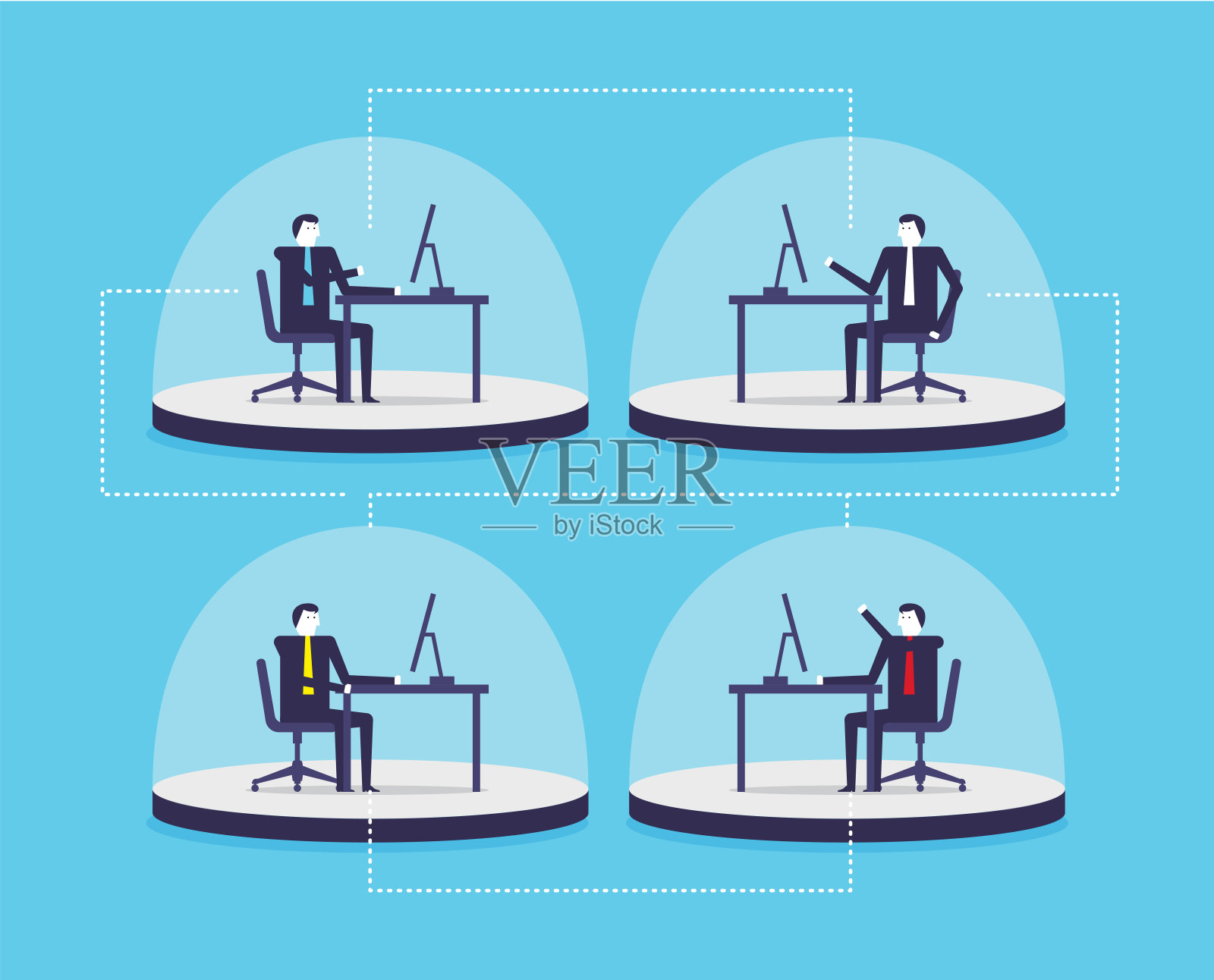 业务工作空间插画图片素材