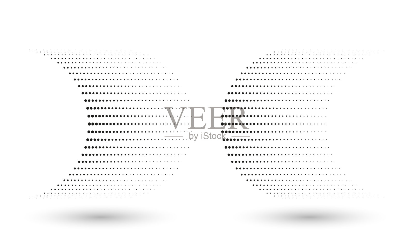 抽象的虚线半色调形状，如带梯度的箭头插画图片素材