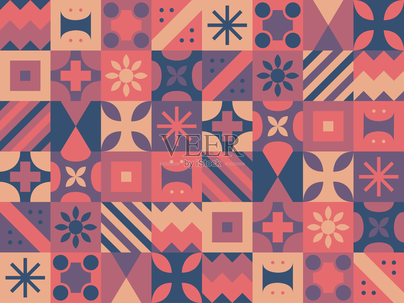 彩色几何形状背景插画图片素材