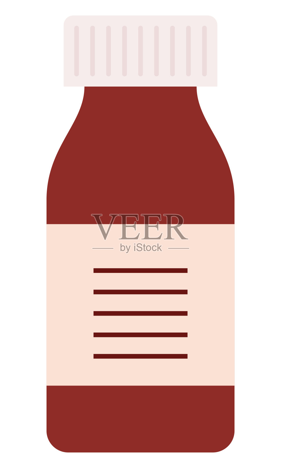 棕色瓶子为药物载体图标平面隔离插画图片素材