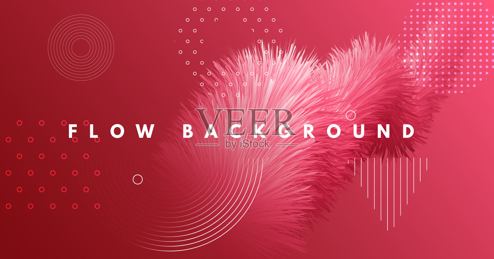 流动流体。3d海报。红色的抽象插画图片素材