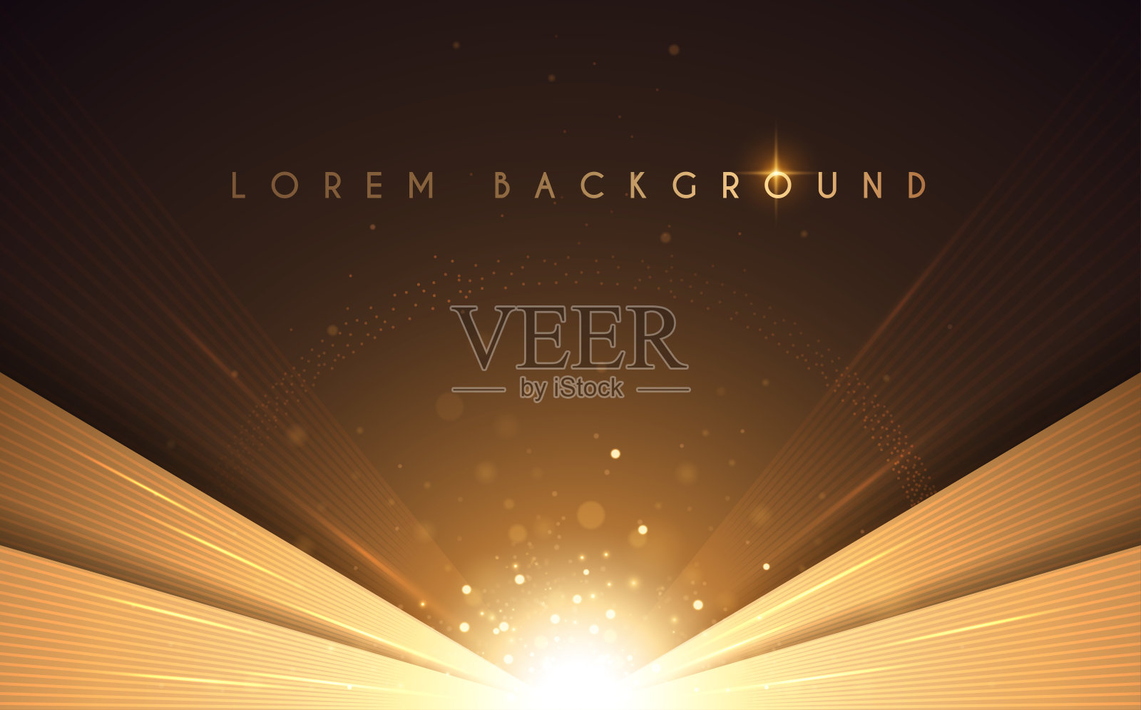 抽象的豪华金色背景与灯光效果插画图片素材