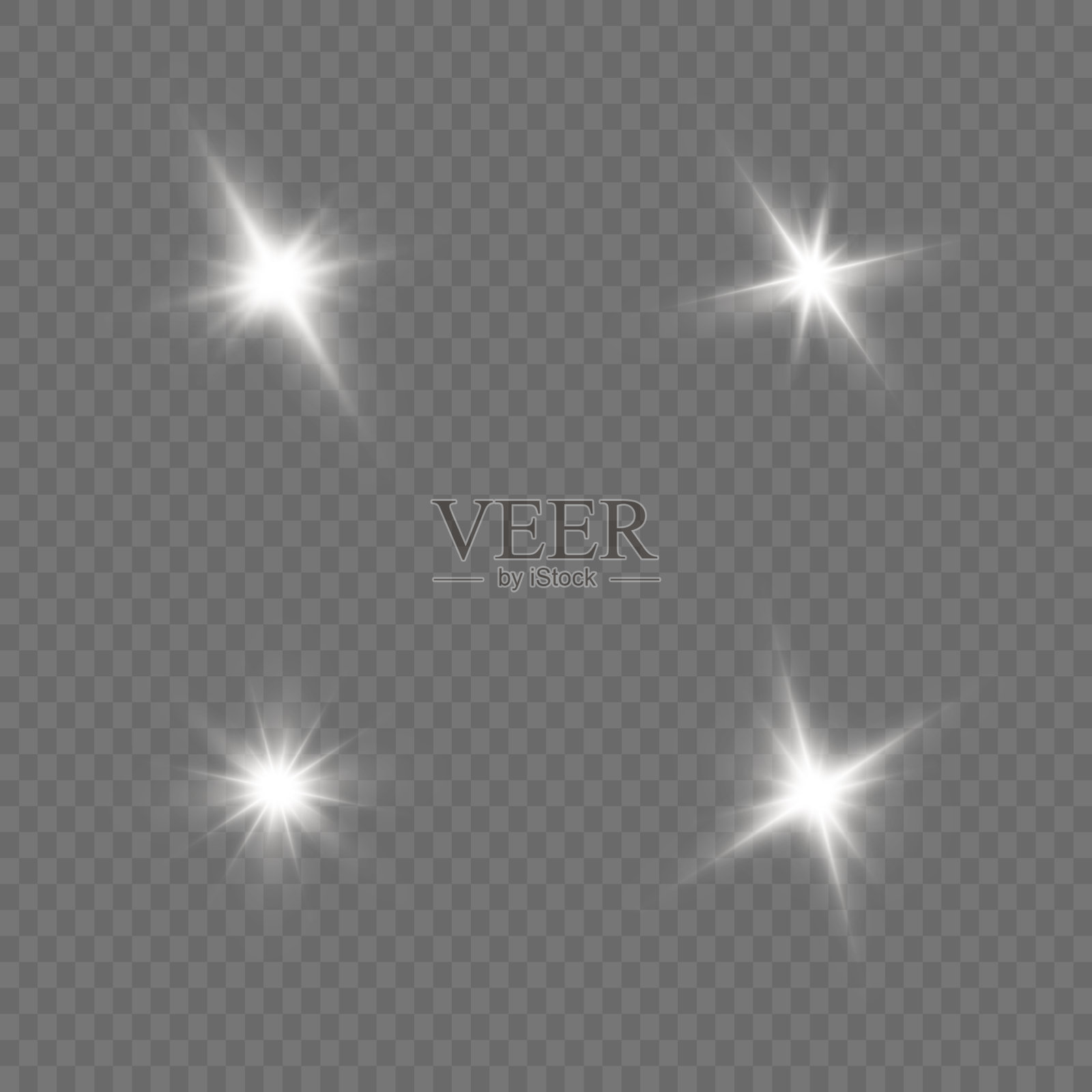 白色明亮的星。设计元素图片