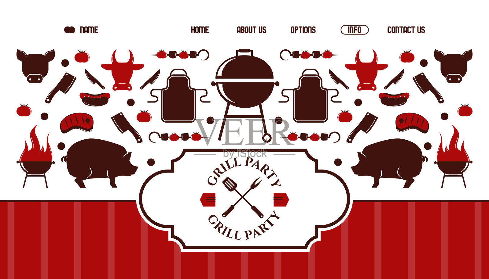 格栅图标的网站设计设计模板素材