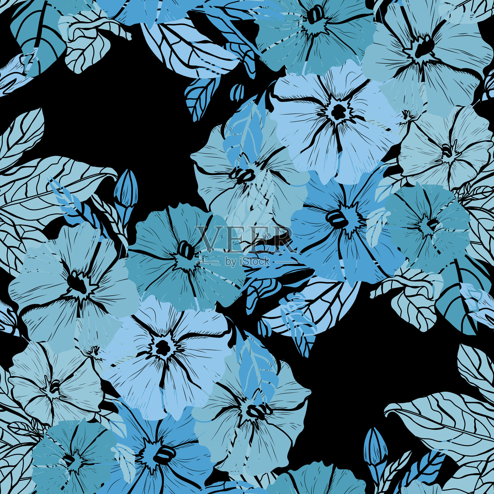 花卉无缝模式插画图片素材