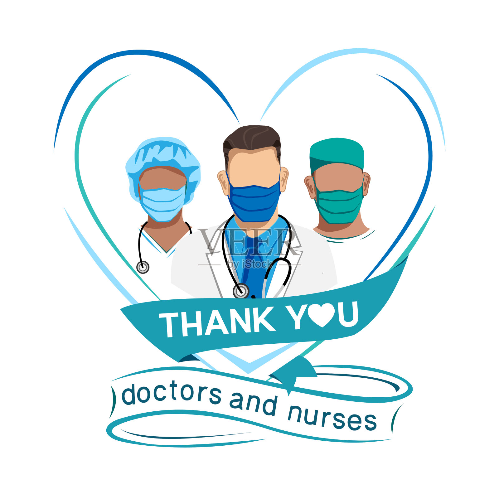 谢谢医生和护士们插画图片素材