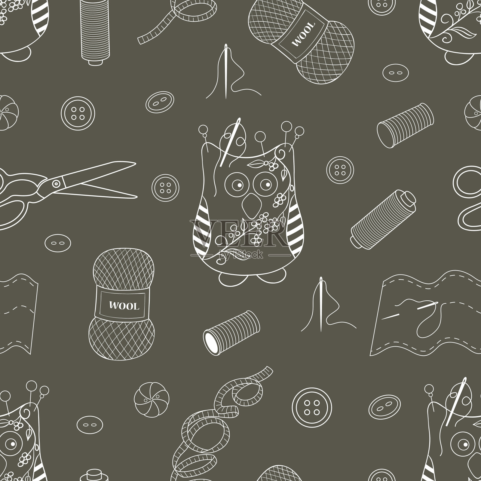 刺绣无缝模式插画图片素材