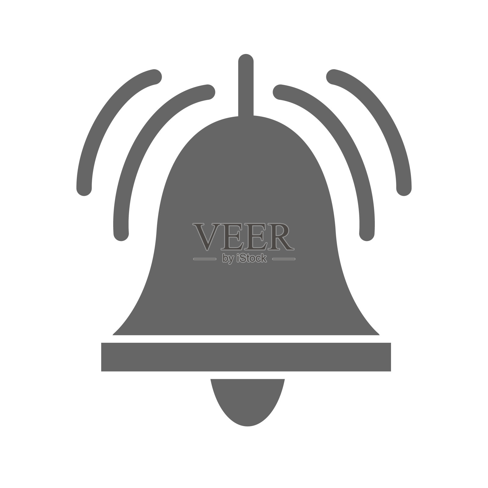 呼叫铃固体图标，交付符号，铃声矢量标志在白色背景，报警或通知图标的字形风格的移动概念和网页设计。矢量图形。图标素材