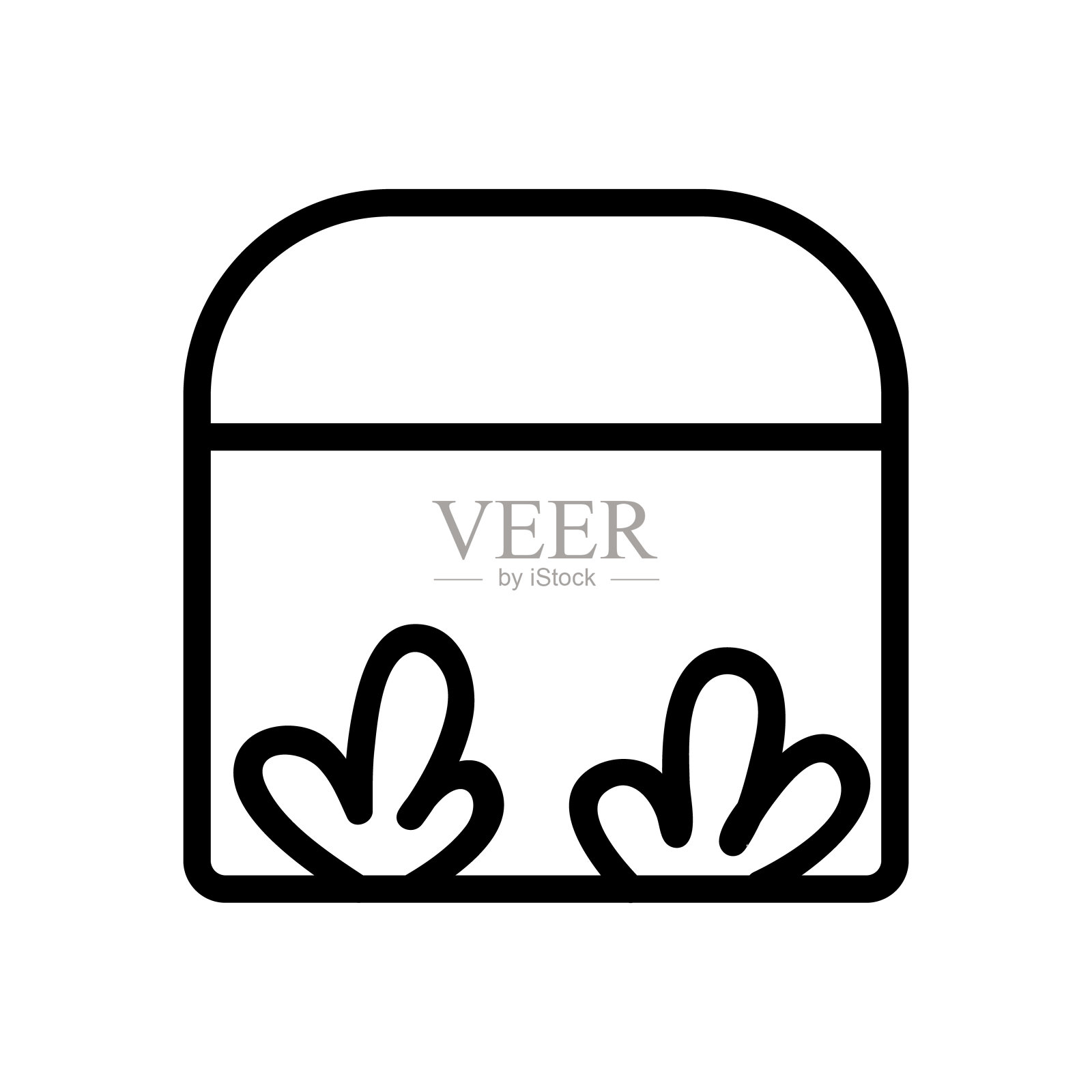 生长ruccola在温室图标矢量轮廓插图图标素材