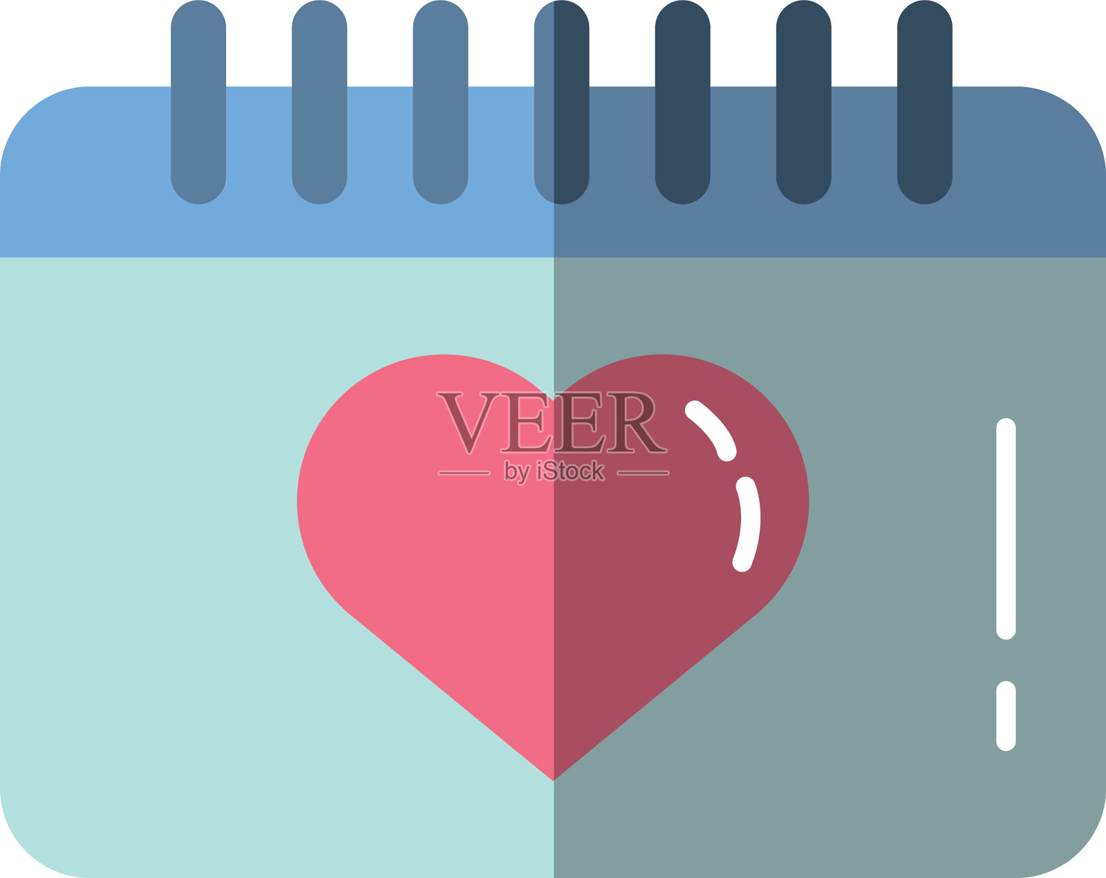 用爱心日历祝你情人节快乐插画图片素材