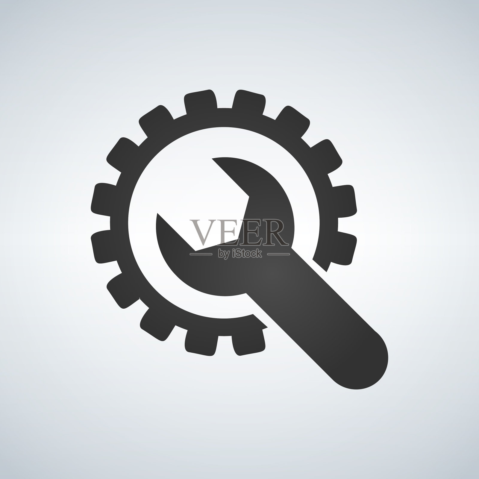 齿轮和扳手图标设置维修服务图标素材