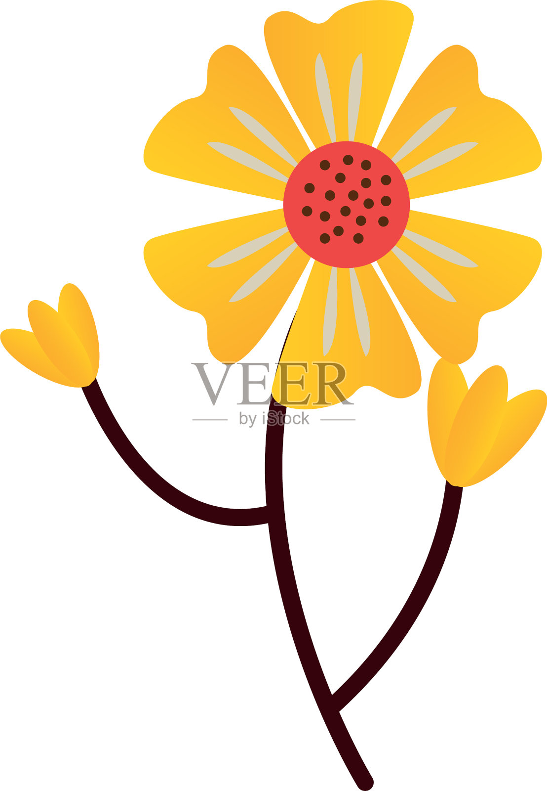 美丽的花植物孤立图标插画图片素材