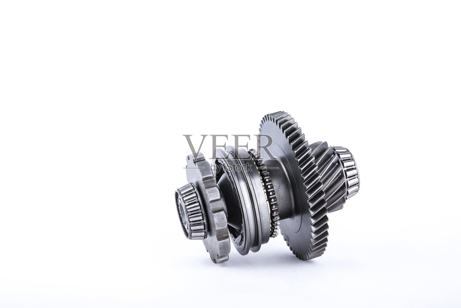 轴与齿轮在一个白色的背景照片摄影图片