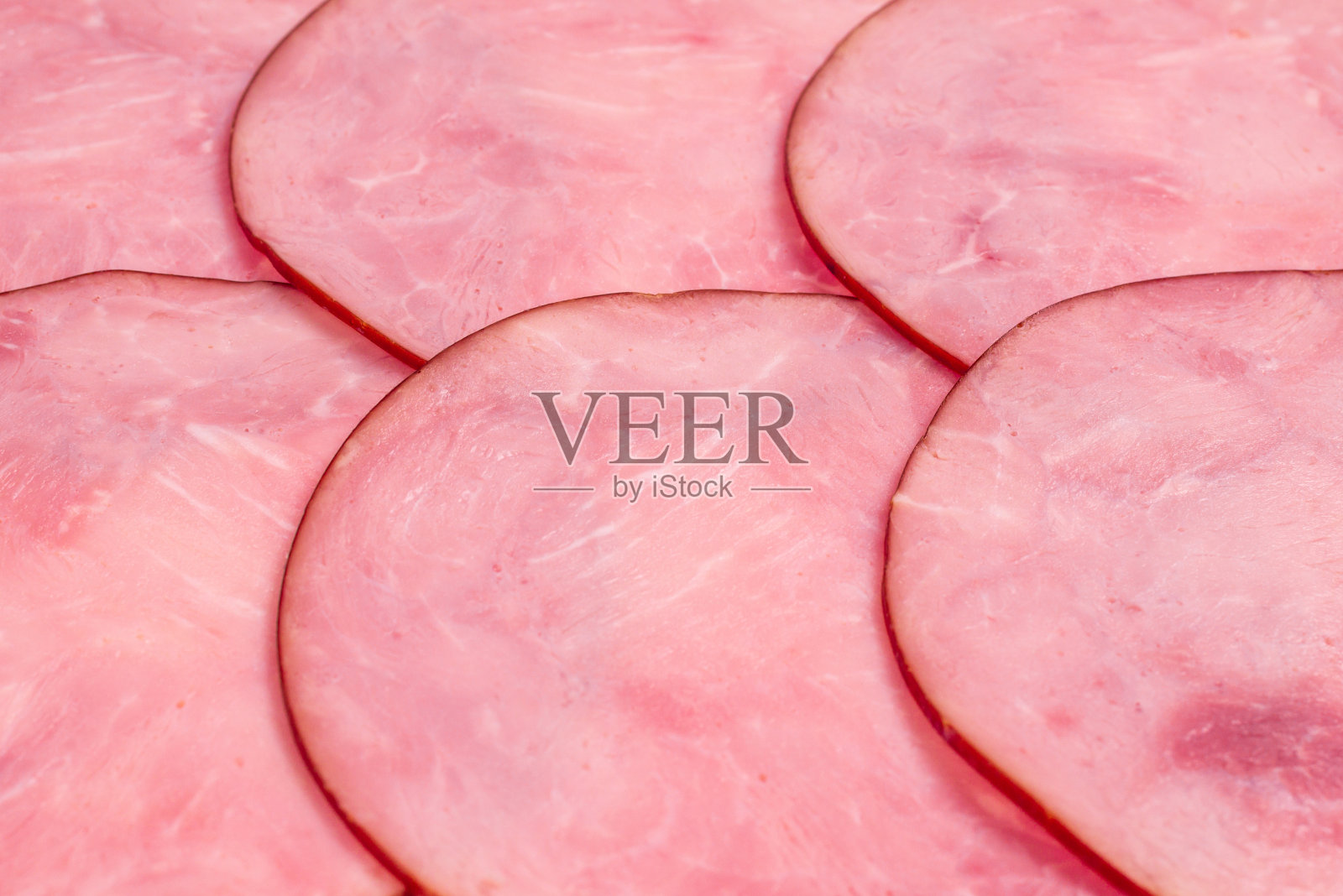 切片美味火腿背景。照片摄影图片