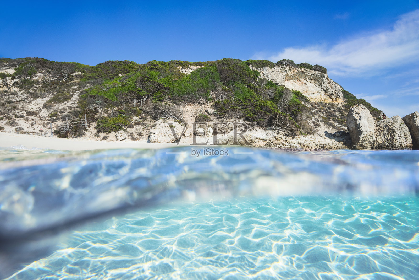 美丽的海滩，海浪，科西嘉岛，法国照片摄影图片