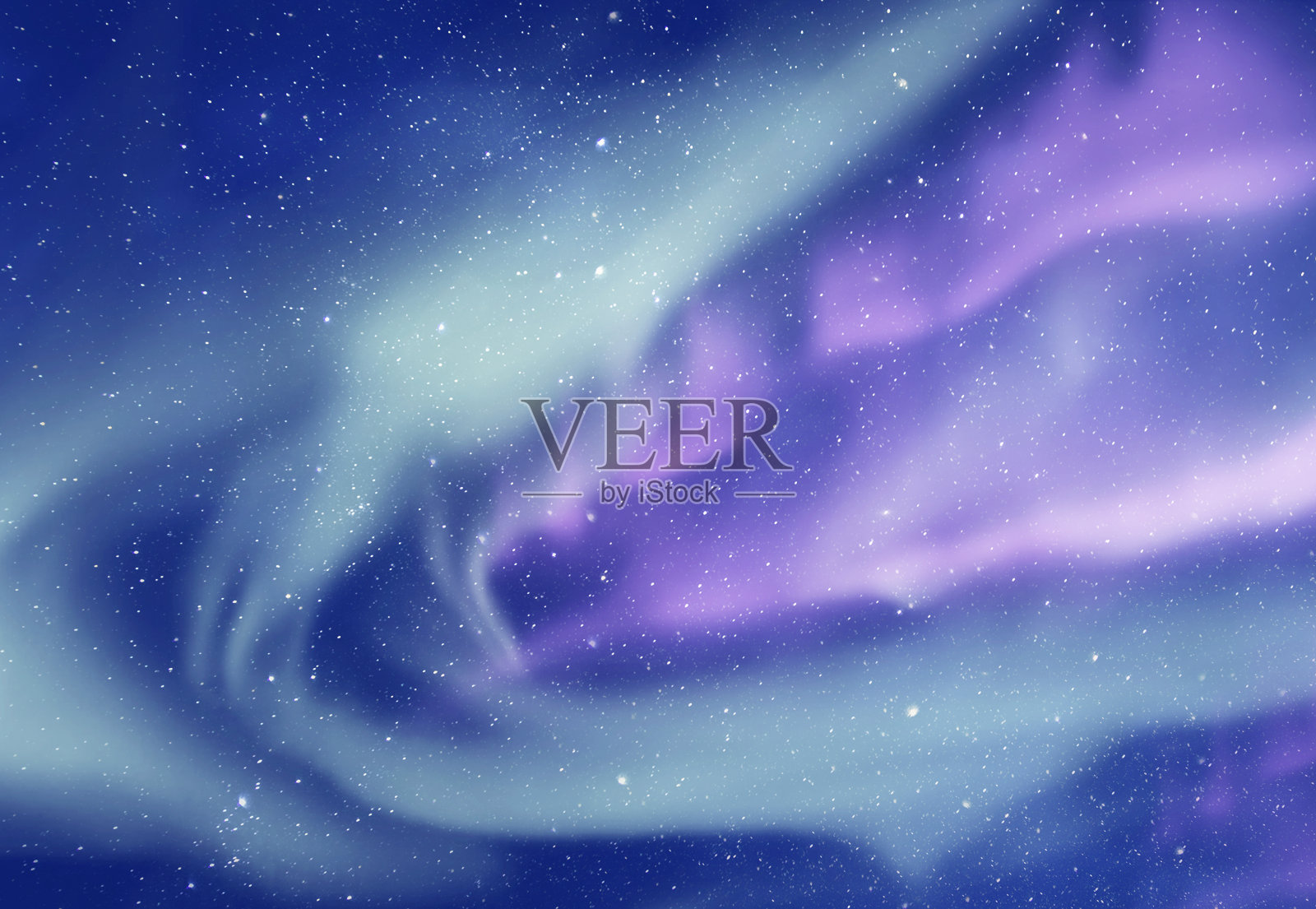 北极光和以星星为背景的天空插画图片素材