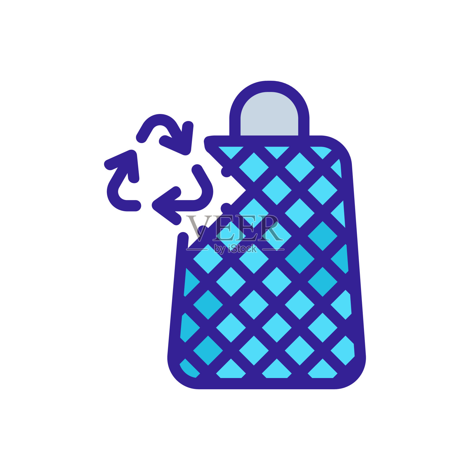 竹勺和叉子图标矢量轮廓插图图标素材