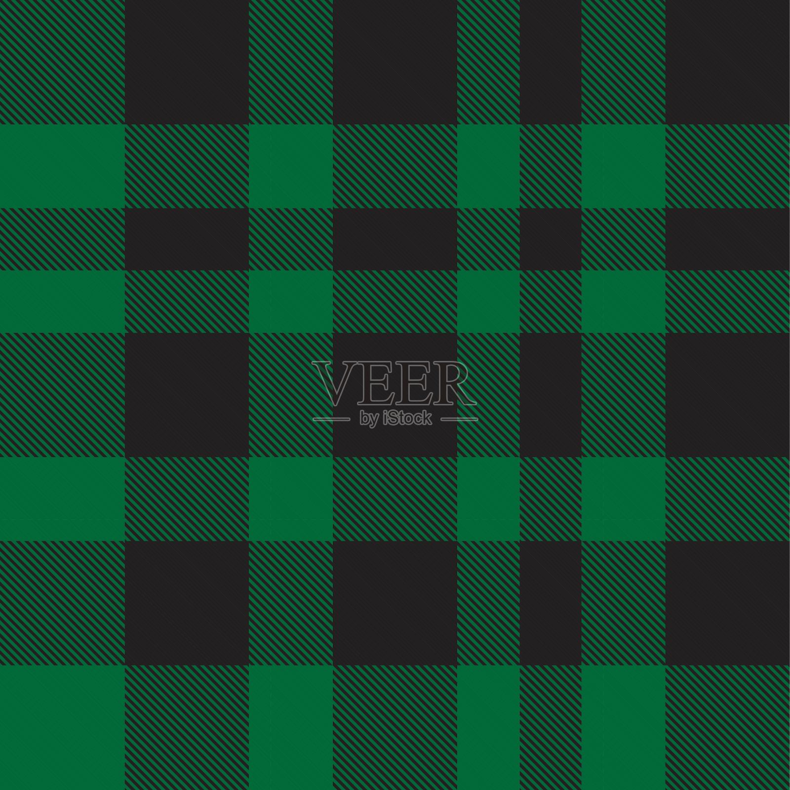 绿色格子呢格子无缝图案插画图片素材