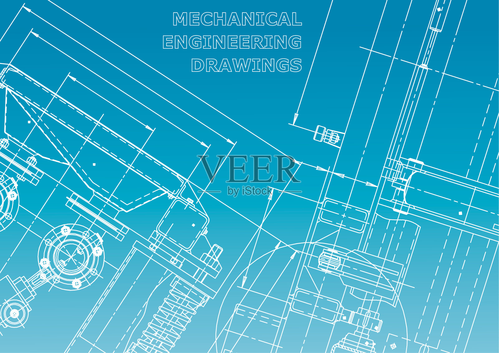 蓝图,素描。工程说明向量。封面，传单，横幅，背景。仪器制造图纸插画图片素材
