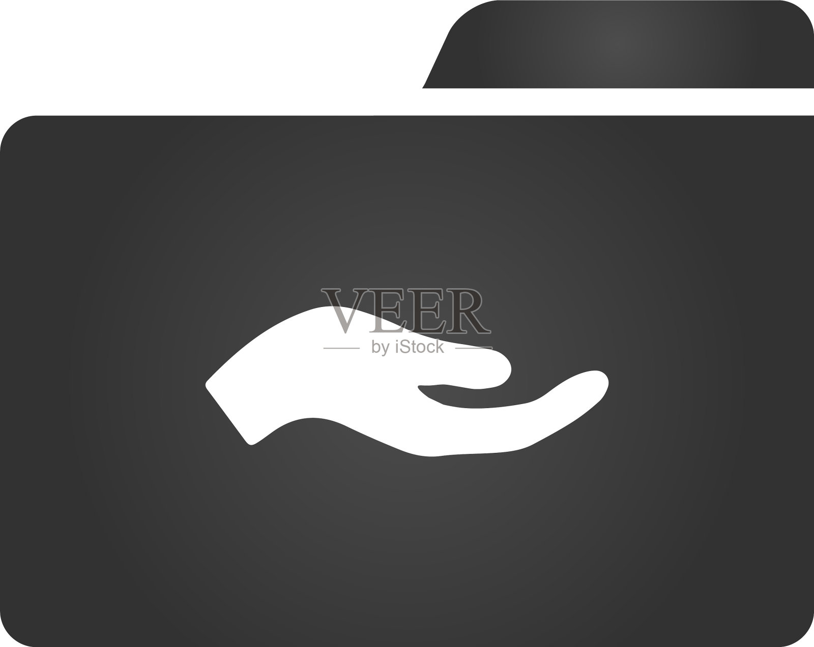 文件夹图标与共享手图标在时髦的单位设计元素图片