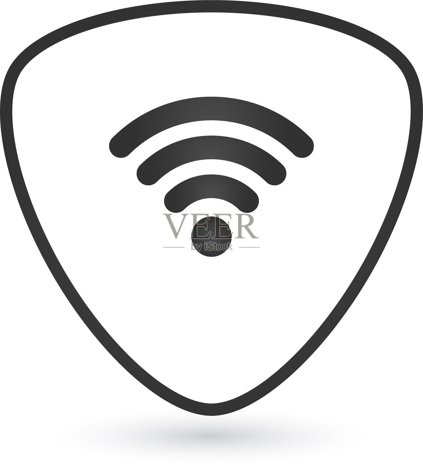有天线或wifi信号的吉他拨片图标素材