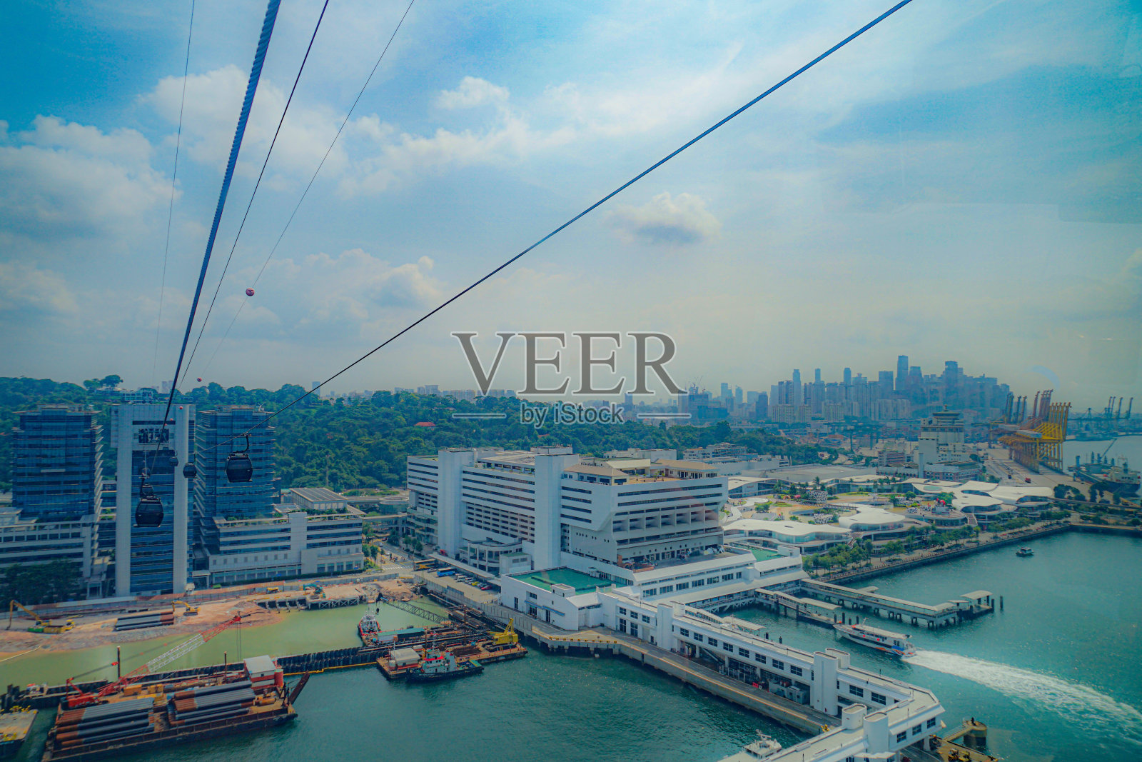 新加坡圣淘沙岛缆车照片摄影图片