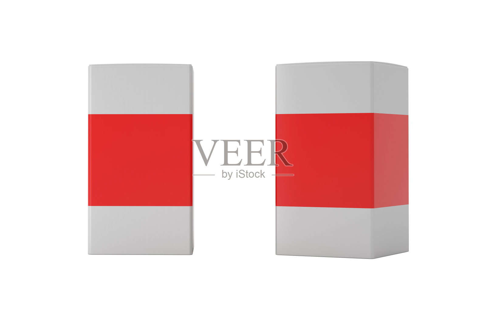 纸盒包装模板的产品与化妆品霜和凝胶罐的空白空间。模型设计。3 d抽象插图。照片摄影图片