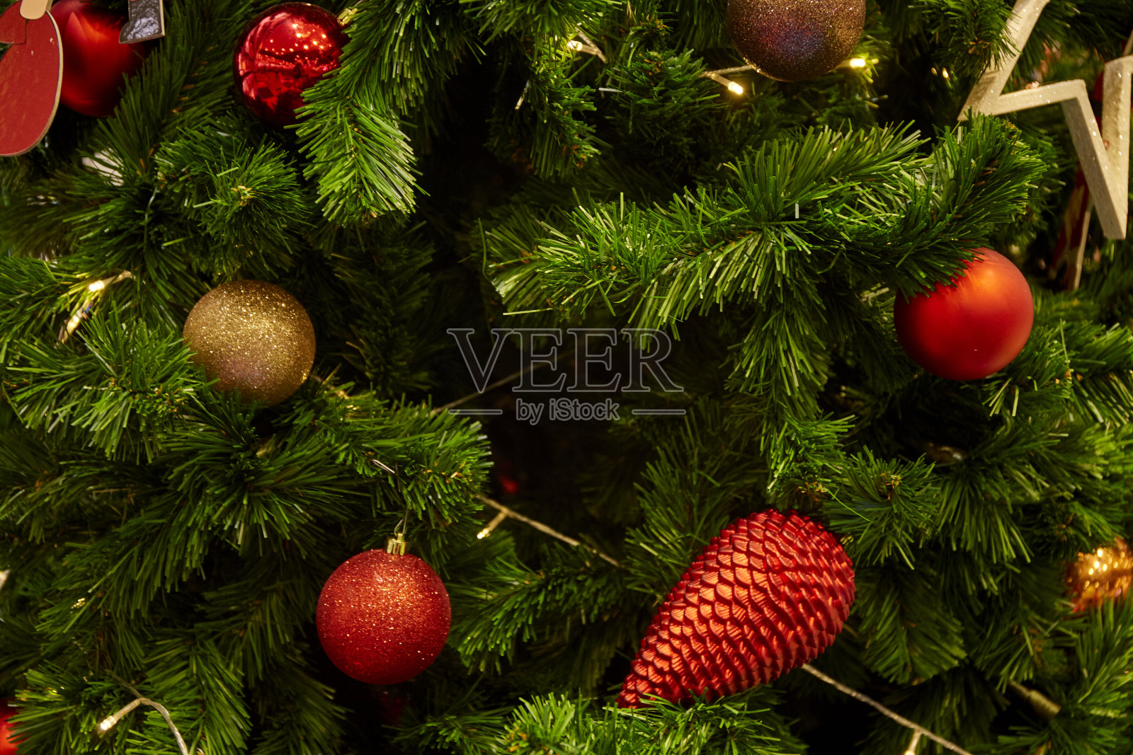 近距离的圣诞树背景照片摄影图片